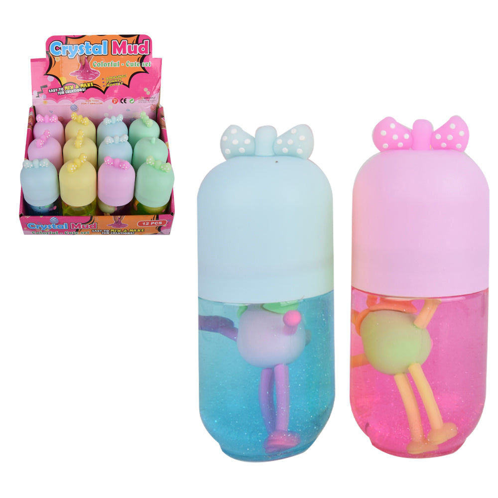 Pack of 2 Glitter Bow Slime Set with Mini Figures