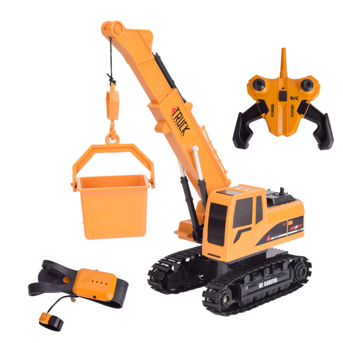 Remote Control Construction Crane Truck - 2.4 GHz with Lifting Bucket