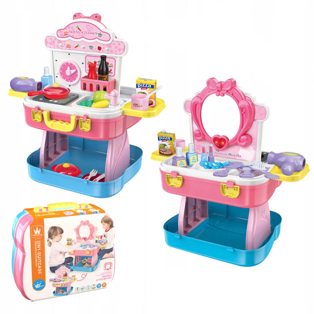 3-in-1 Dresser and Kitchen Play Set