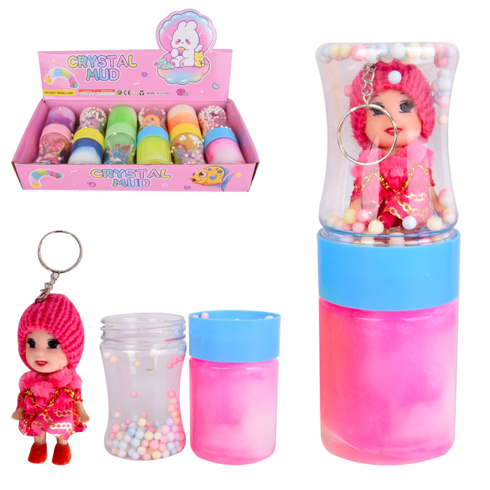 Pack of 2 Crystal Slime with Doll Keychain