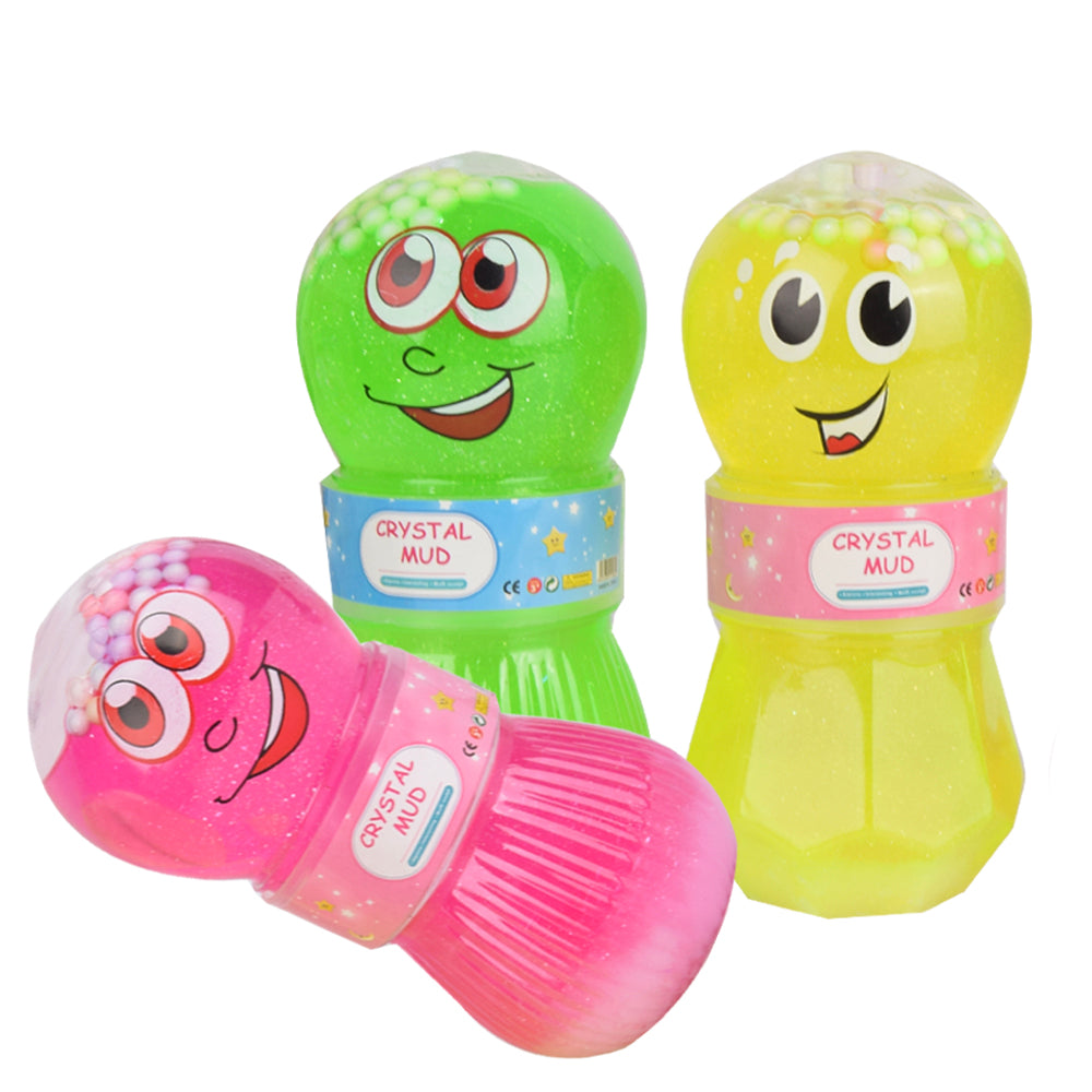 Pack of 3 Smiley Glitter Slime Bottles