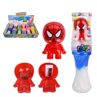 Pack of 2 Crystal Slime Toy Set with Character Toppers and Sharpener