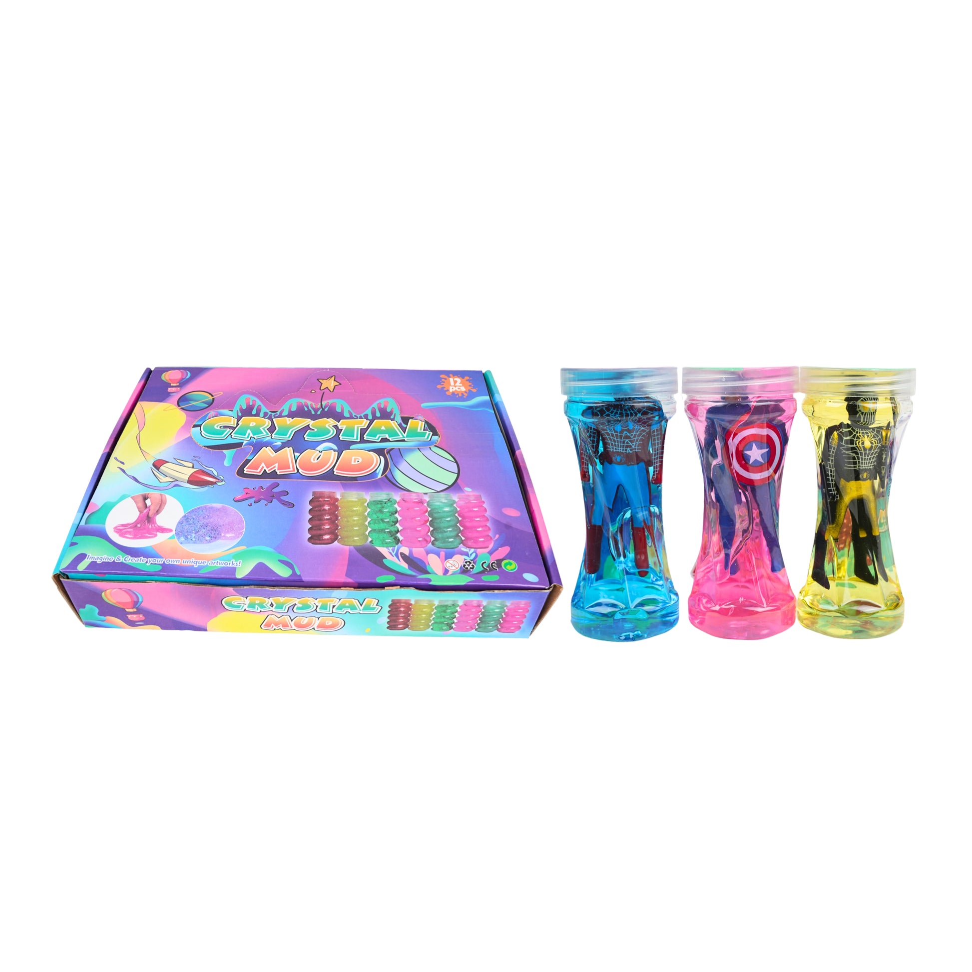 Pack of 4 Crystal Mud Monster Slime Set