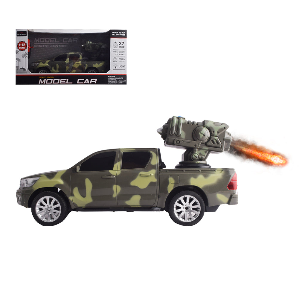 Remote Control Tactical Off-Road Truck with Rotating Blaster - 1:12 Scale