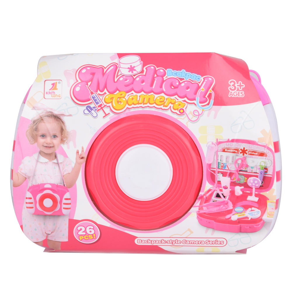 حقيبه ادوات الطبيه للاطفال على شكل كاميرا بناتي