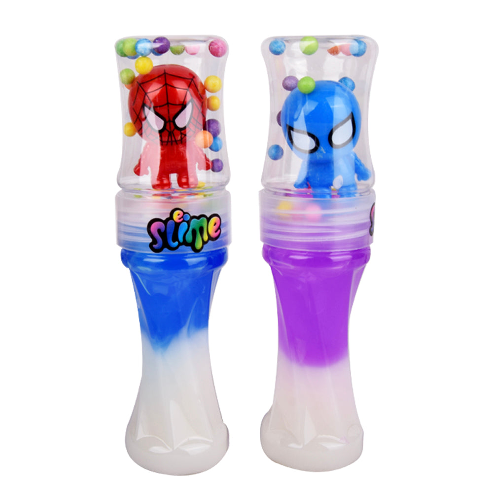 Pack of 2 Crystal Slime Toy Set with Character Toppers and Sharpener