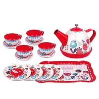 Children's Tea Set – 15-Piece Tin Toy Set