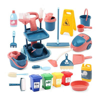 Kids Cleaning Play Set - Simulation Cleaning Tools Kit with Trolley