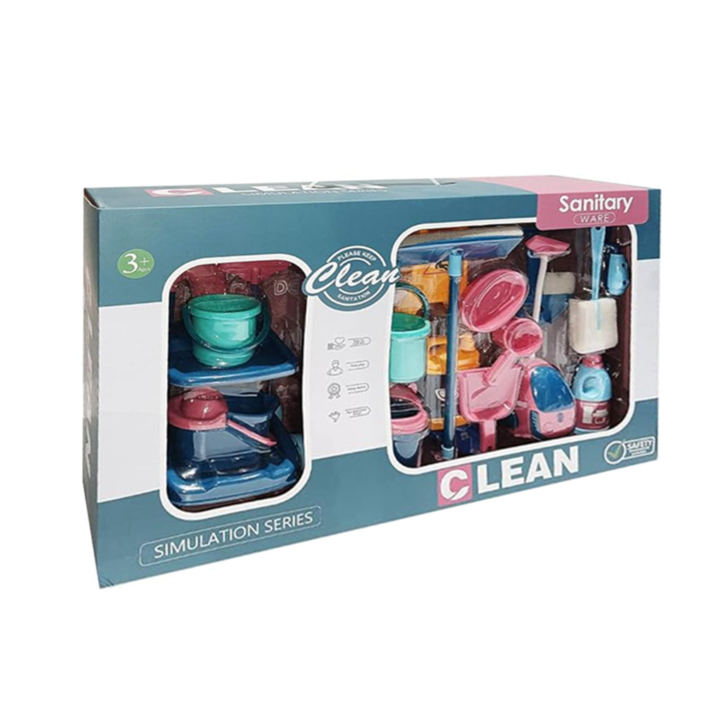 Kids Cleaning Play Set - Simulation Cleaning Tools Kit with Trolley