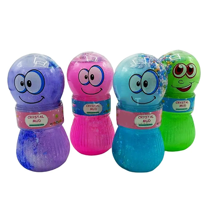 Pack of 3 Smiley Glitter Slime Bottles