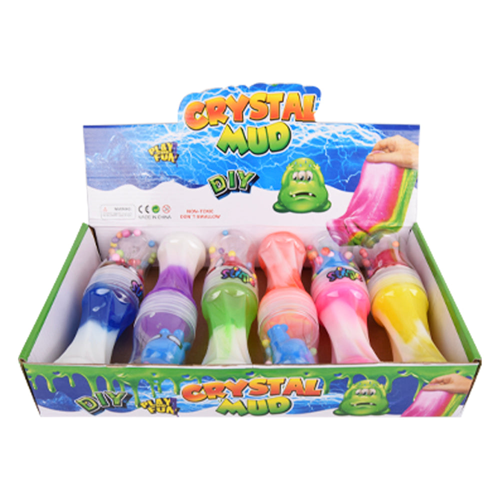 Pack of 2 Crystal Slime Toy Set with Character Toppers and Sharpener