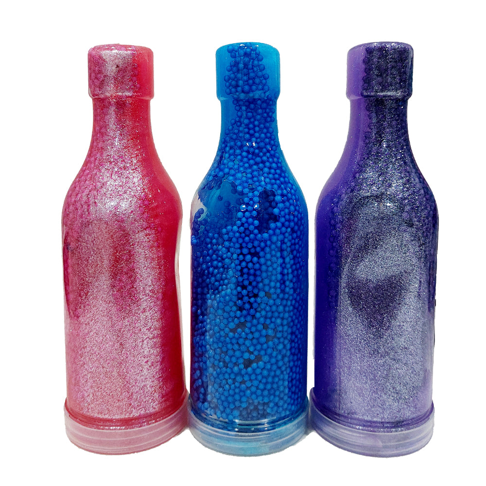 Pack of 3 Crystal Mud Slime Glitter Bottles