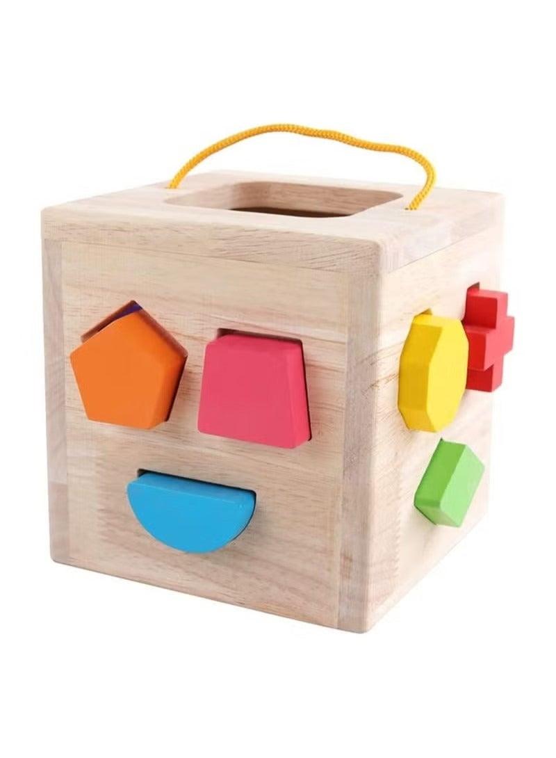 Wooden Blocks Shape Sorter Set Sturdy, Durable and Colorful