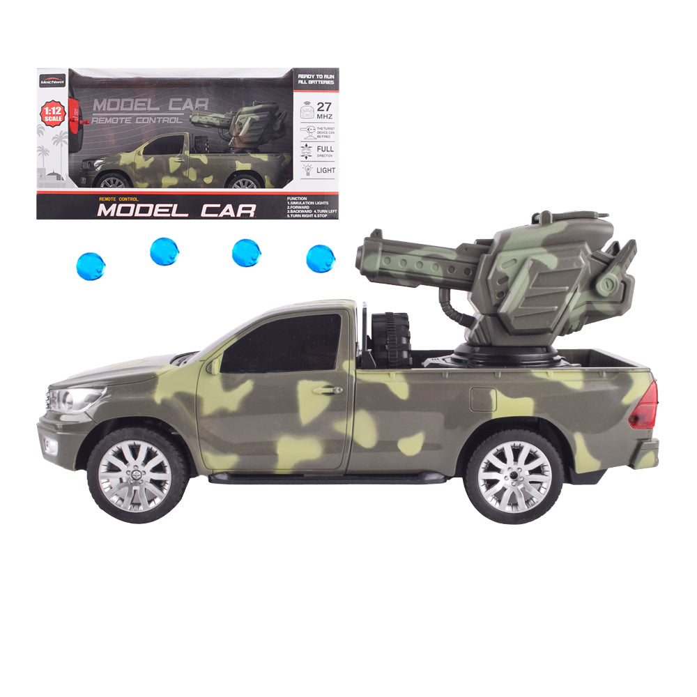 شاحنة عسكرية بجهاز تحكم عن بعد مع مدفع دوار