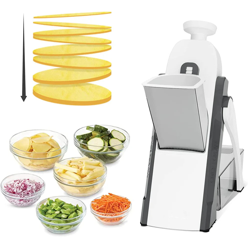 Safe Slice Adjustable Thickness Mandoline Slicer