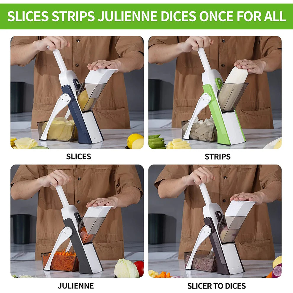 Safe Slice Adjustable Thickness Mandoline Slicer