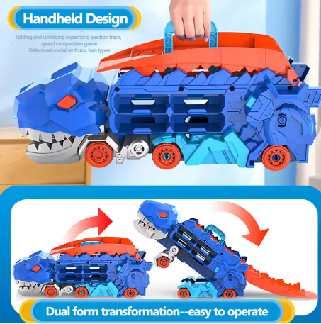 Dinosaur-Shaped Transforming Track Cars Toy