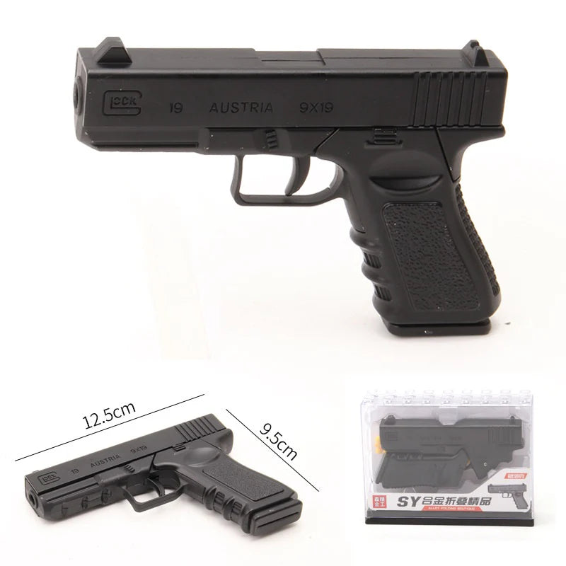 Mini Alloy Folding BB Gun – Compact Toy Pistol with BB Shooting Action