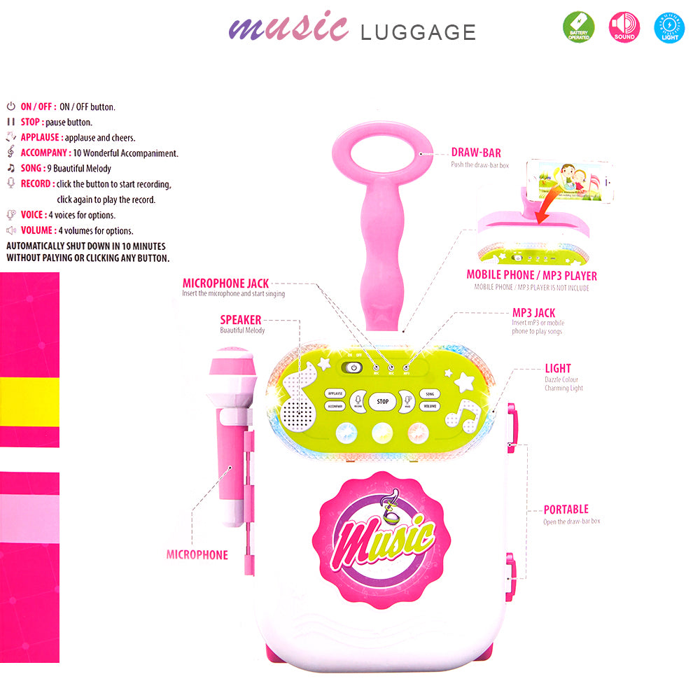 عربة أدوات موسيقية مع ميكروفون