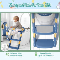Kids Potty Training Seat with Step Stool – Adjustable Toddler Toilet Trainer