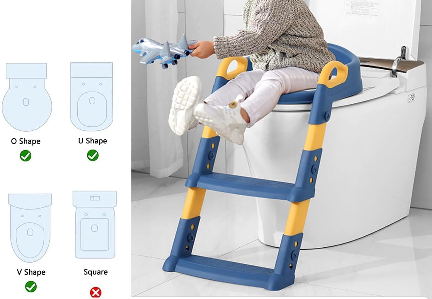Kids Potty Training Seat with Step Stool – Adjustable Toddler Toilet Trainer