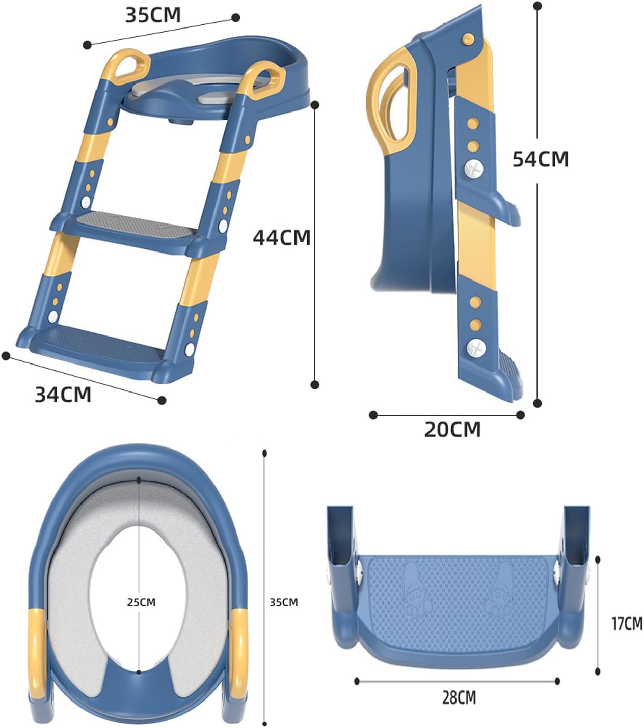 Kids Potty Training Seat with Step Stool – Adjustable Toddler Toilet Trainer