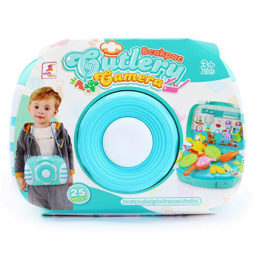 Backpack-Style Camera Kitchen Playset - 25 PCS