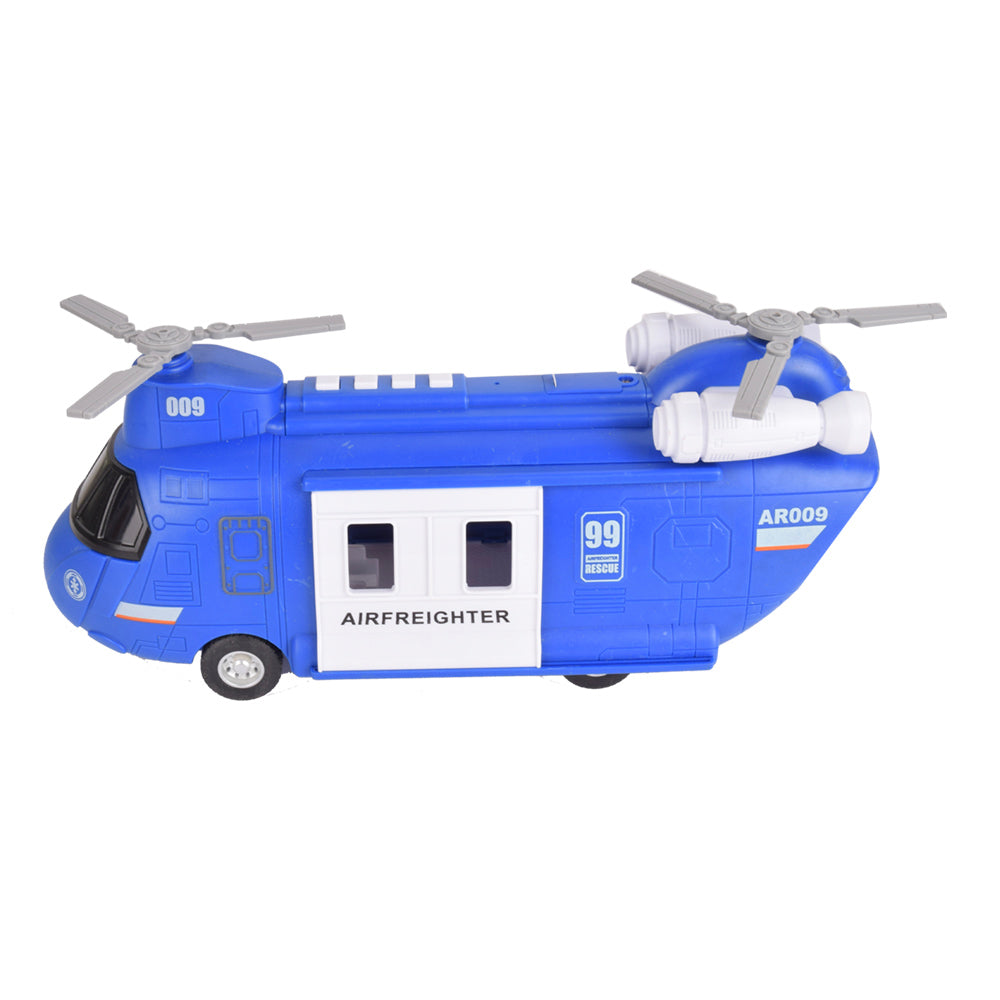 Rescue Airfreighter Toy Helicopter with Light & Sound - Blue