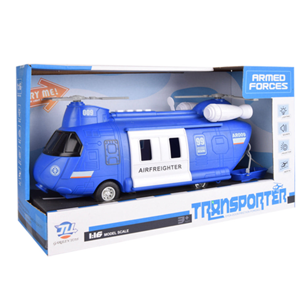 Rescue Airfreighter Toy Helicopter with Light & Sound - Blue