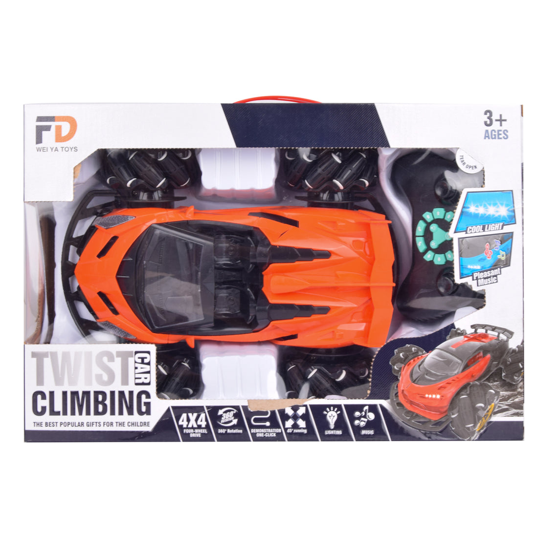 4x4 Twist Climbing Stunt RC Car with Gesture Control – Orange