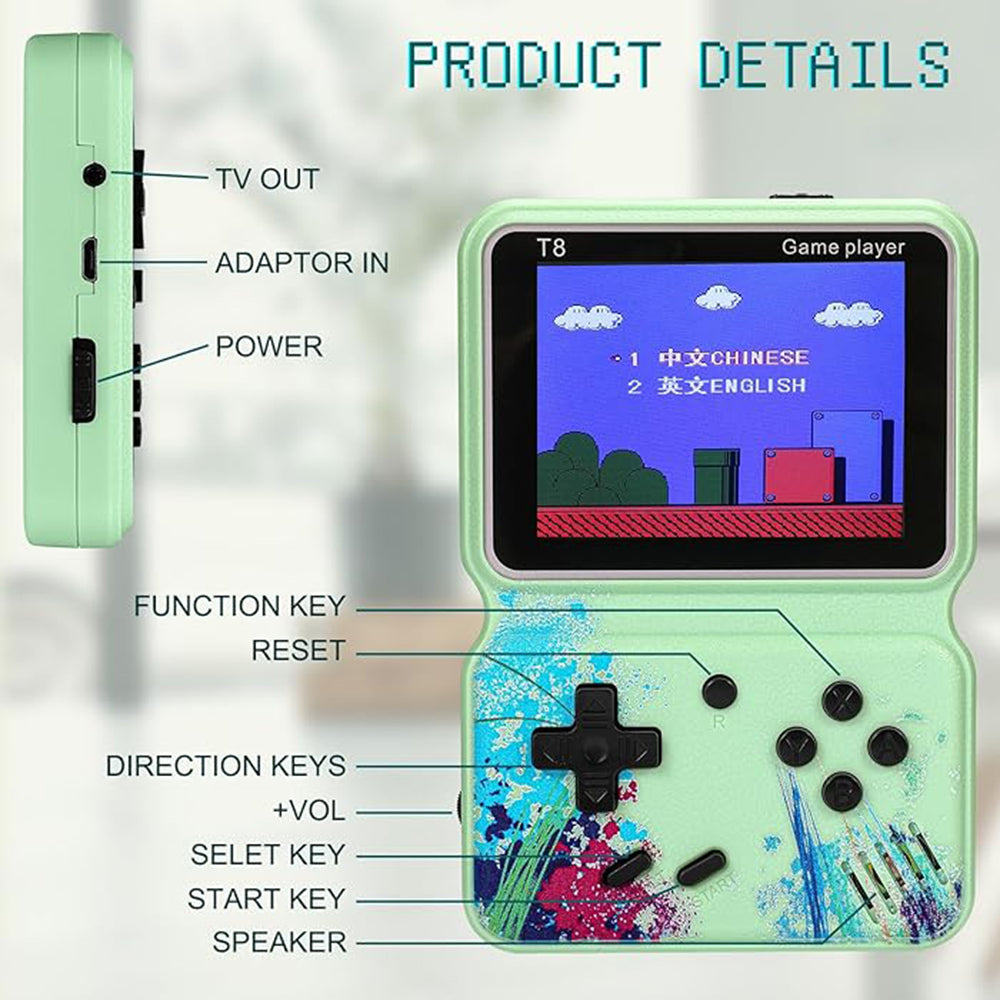 Portable Retro Handheld Game Console with 500 Built-in Games