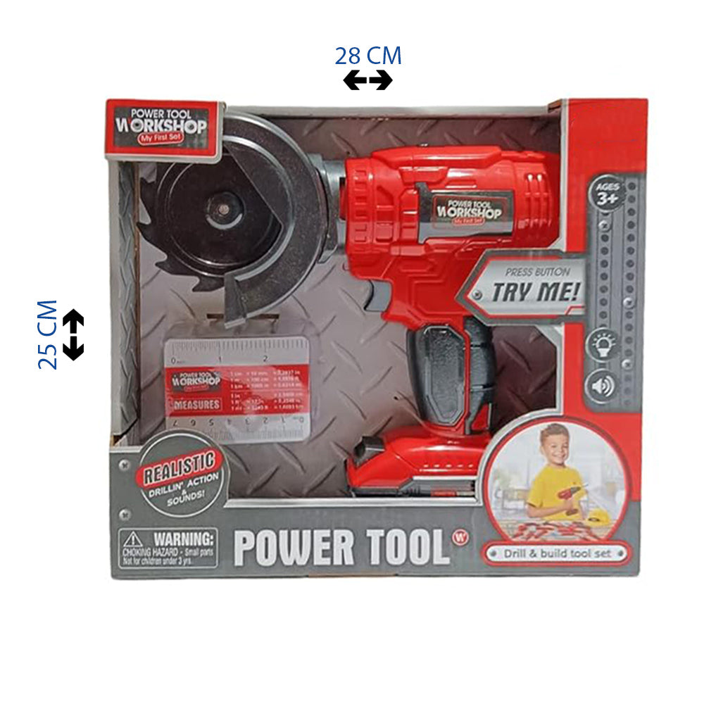 Kids Power Tool Workshop Set with Circular Saw - Realistic Sound Action