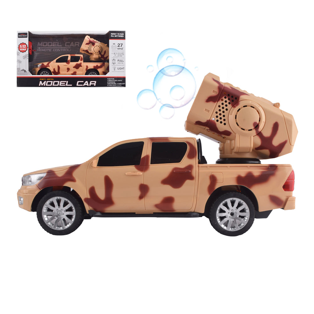 Remote Control Military Truck with Bubble Blast