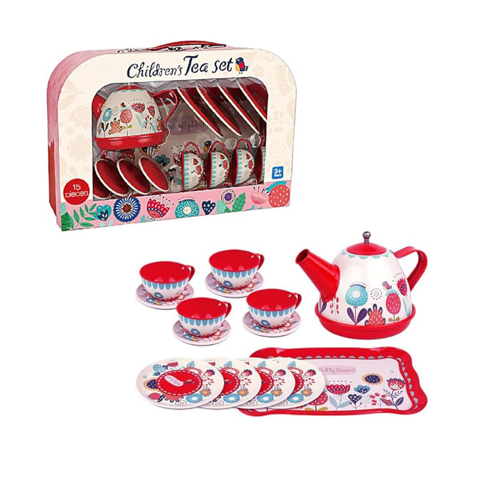 Children's Tea Set – 15-Piece Tin Toy Set