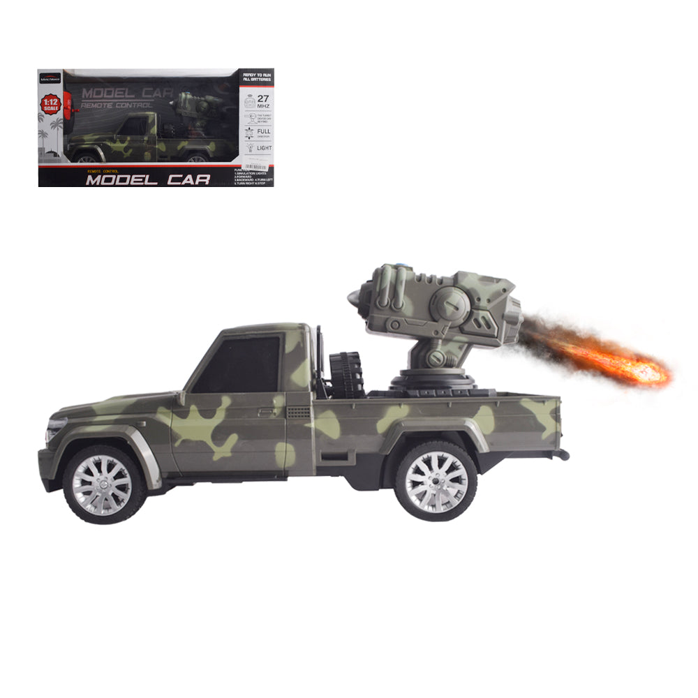 Remote Control Tactical Off-Road Truck with Rotating Blaster - 1:12 Scale