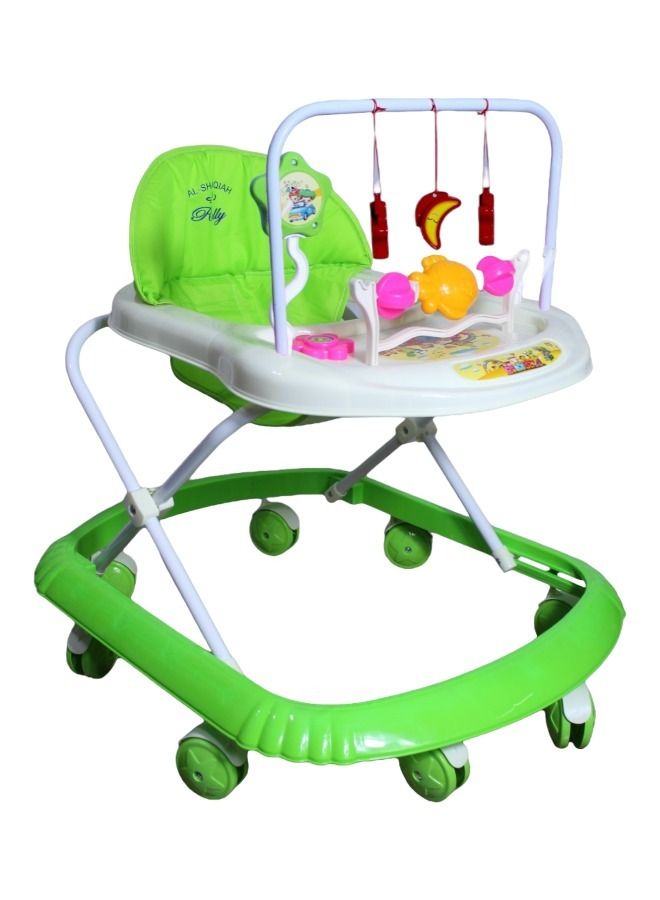 Foldable Soft Cushioned Seat Baby Walker-Green