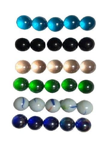 30-Pieces JMD Glass Marbles 1.6cm