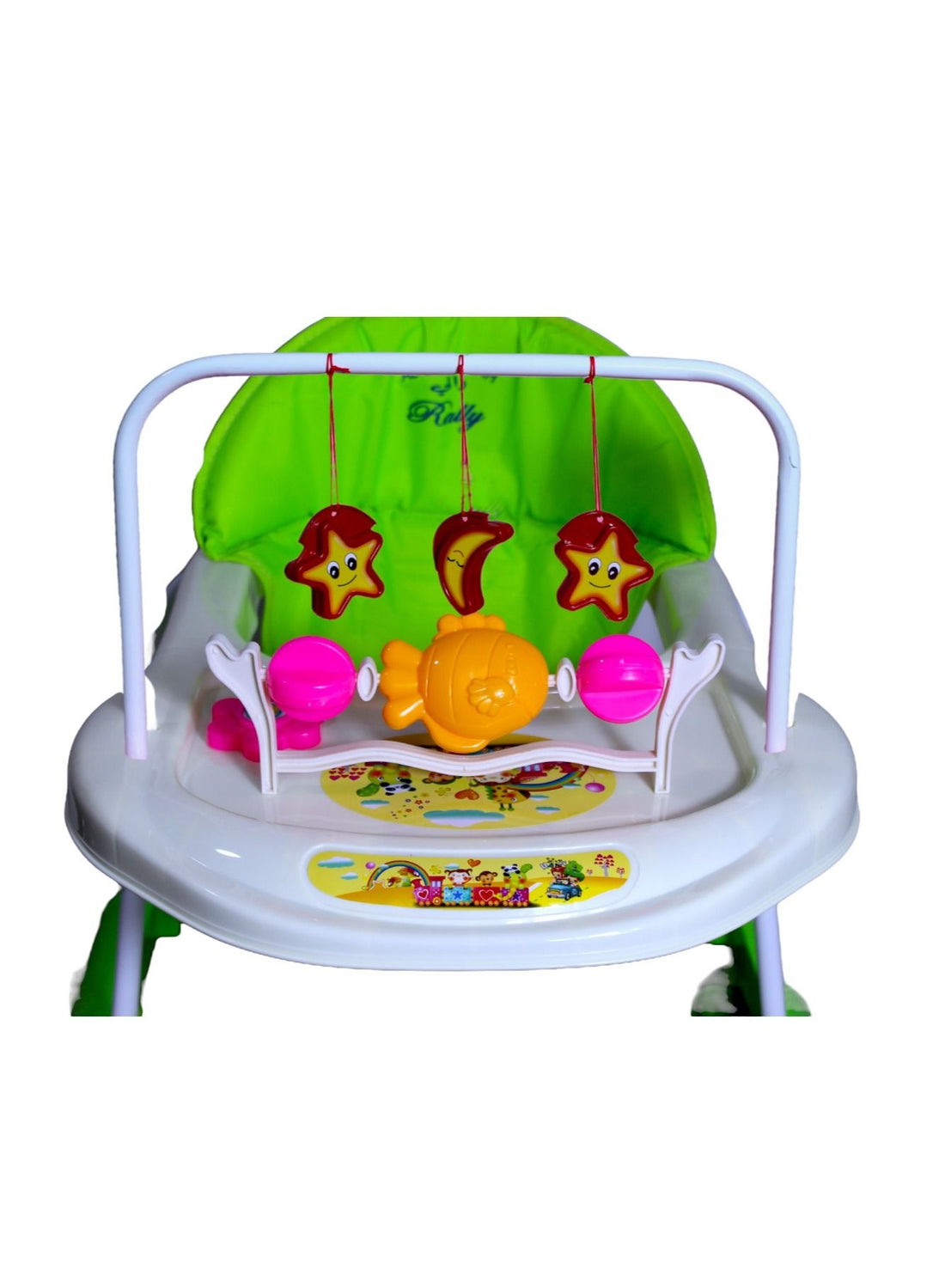 Foldable Soft Cushioned Seat Baby Walker-Green