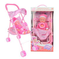 12" Lovely Doll with Stroller Set