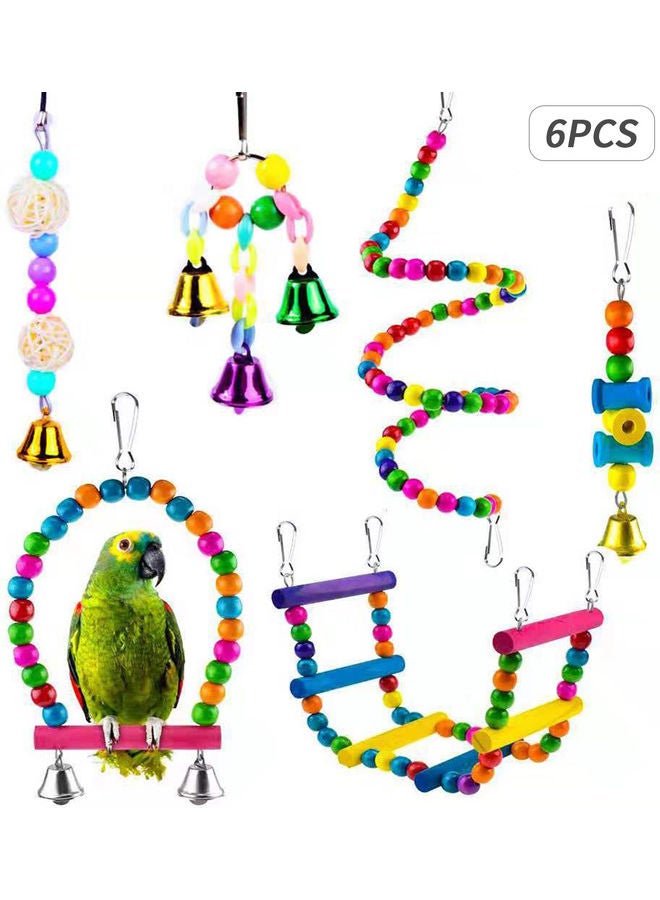 6-Piece Bird Swing Chewing Toy Set