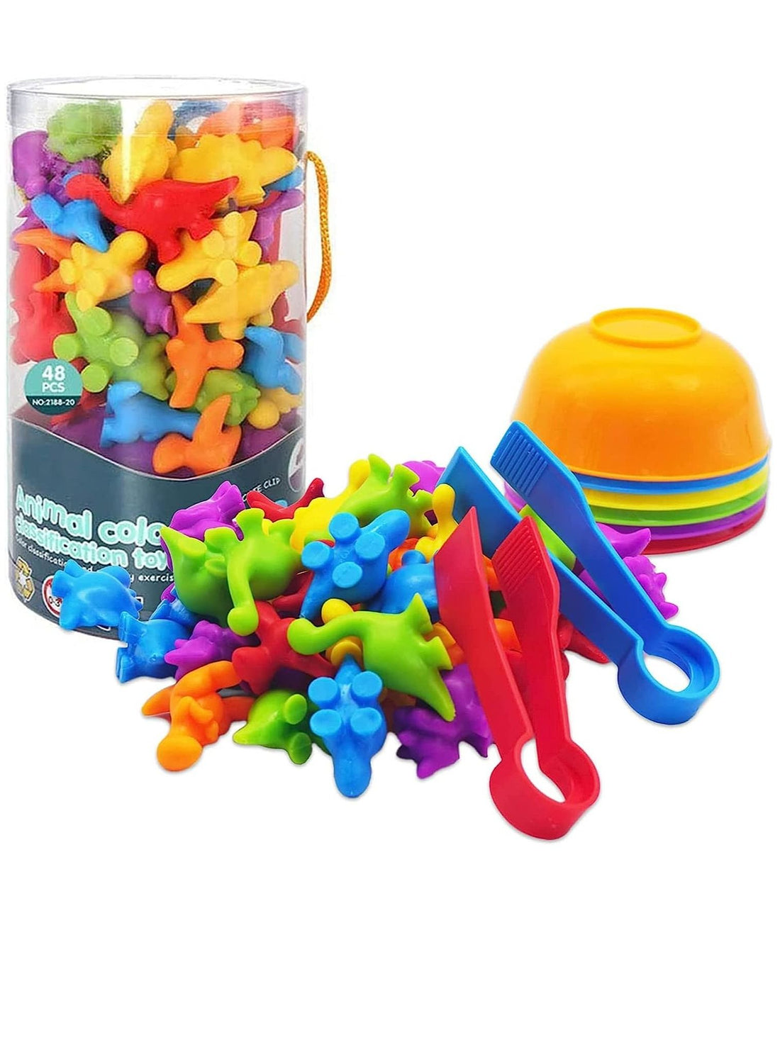 Counting Dinosaur Toys Matching Games with Sorting Cups