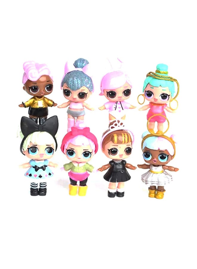 8-Piece Lol Sparkly Baby Pvc Doll Set For Kids