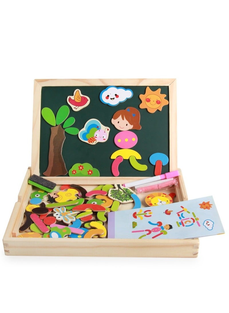 Magnetic Puzzle Children's Intellectual Wooden Drawing Board