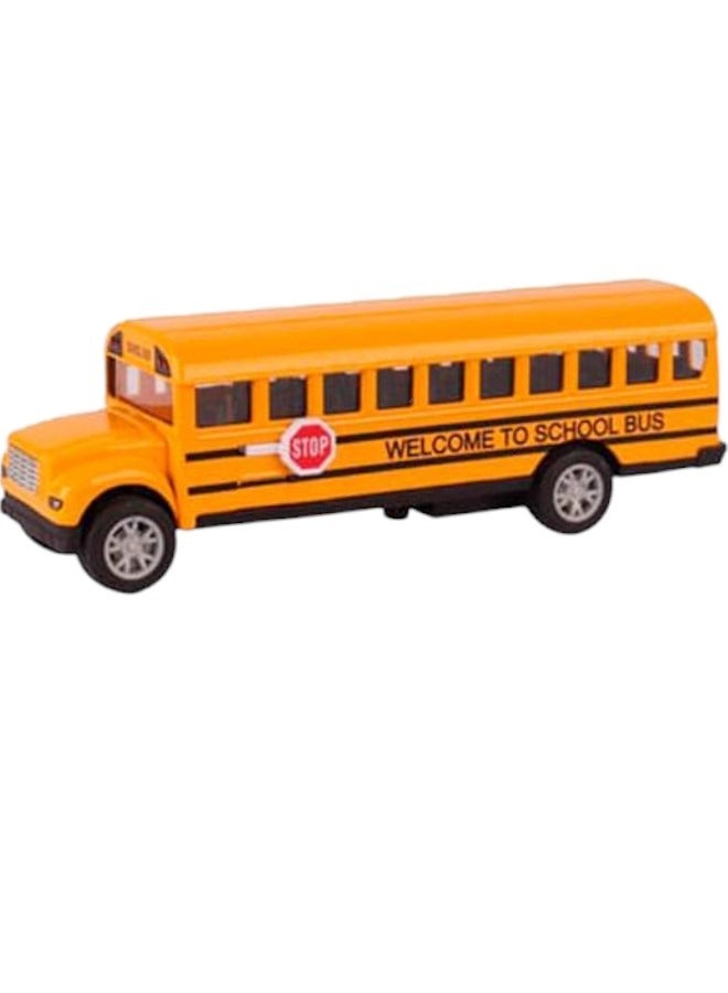 Large School Bus Die Cast Toy Car Model For Kids