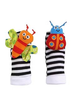Top-Quality Material 4-Piece Infant Socks And Wrist Rattles