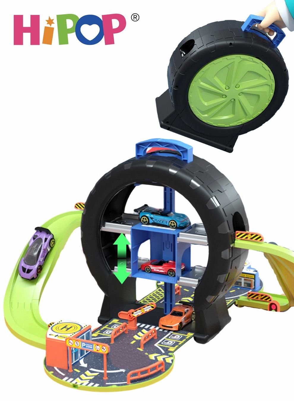 Parking Set Toy With Four Alloy Cars