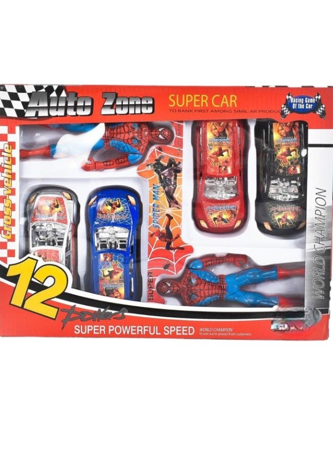 Racing Cars Set Powered Spiderman Toys For Kids