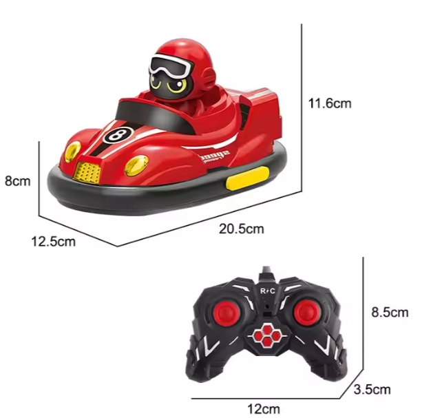 Remote Control Bumper Cars Set with Dual Controllers and LED Effects