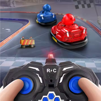 Remote Control Bumper Cars Set with Dual Controllers and LED Effects