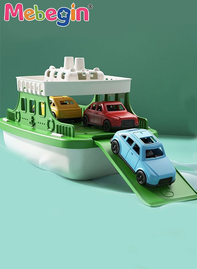 Toy Boat Bath for Toddlers with 4 Toys Cars